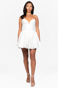 Madeline Corset Pleated Mini Dress - honey