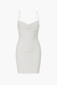 Romee Mesh Beaded Mini Dress - honey