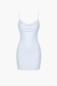 Romee Mesh Beaded Mini Dress - honey