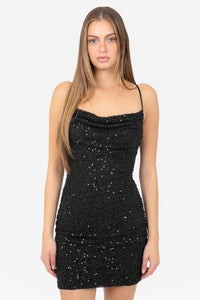 Romee Mesh Beaded Mini Dress