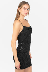 Romee Mesh Beaded Mini Dress