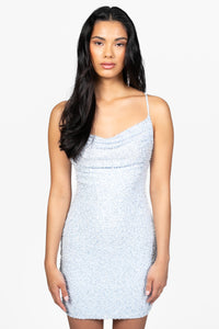 Romee Mesh Beaded Mini Dress - honey