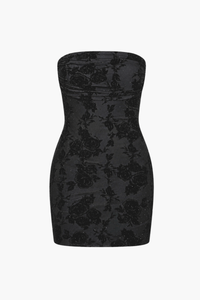 Rosamund Flock Floral Mini Dress