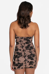 Rosamund Flock Floral Mini Dress