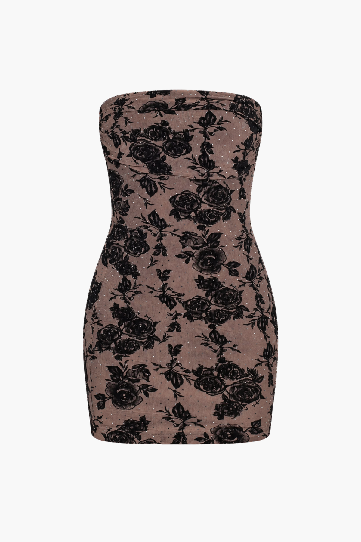 Rosamund Flock Floral Mini Dress