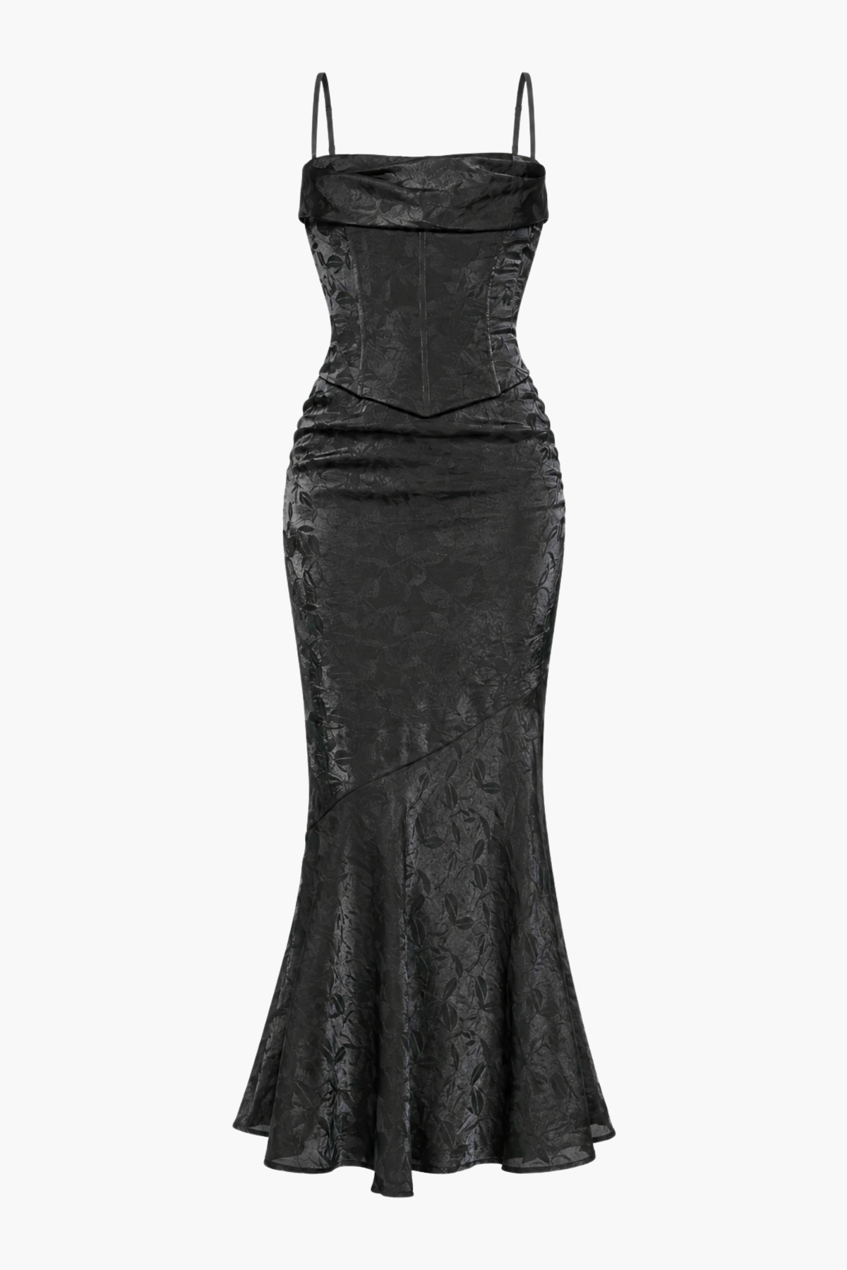 Oriana Corset Satin Floral Maxi Dress