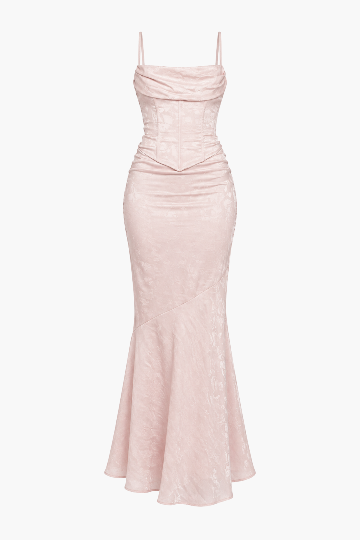 Oriana Corset Satin Floral Maxi Dress