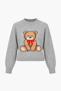 Sweetheart Knit Bear Sweater - honey