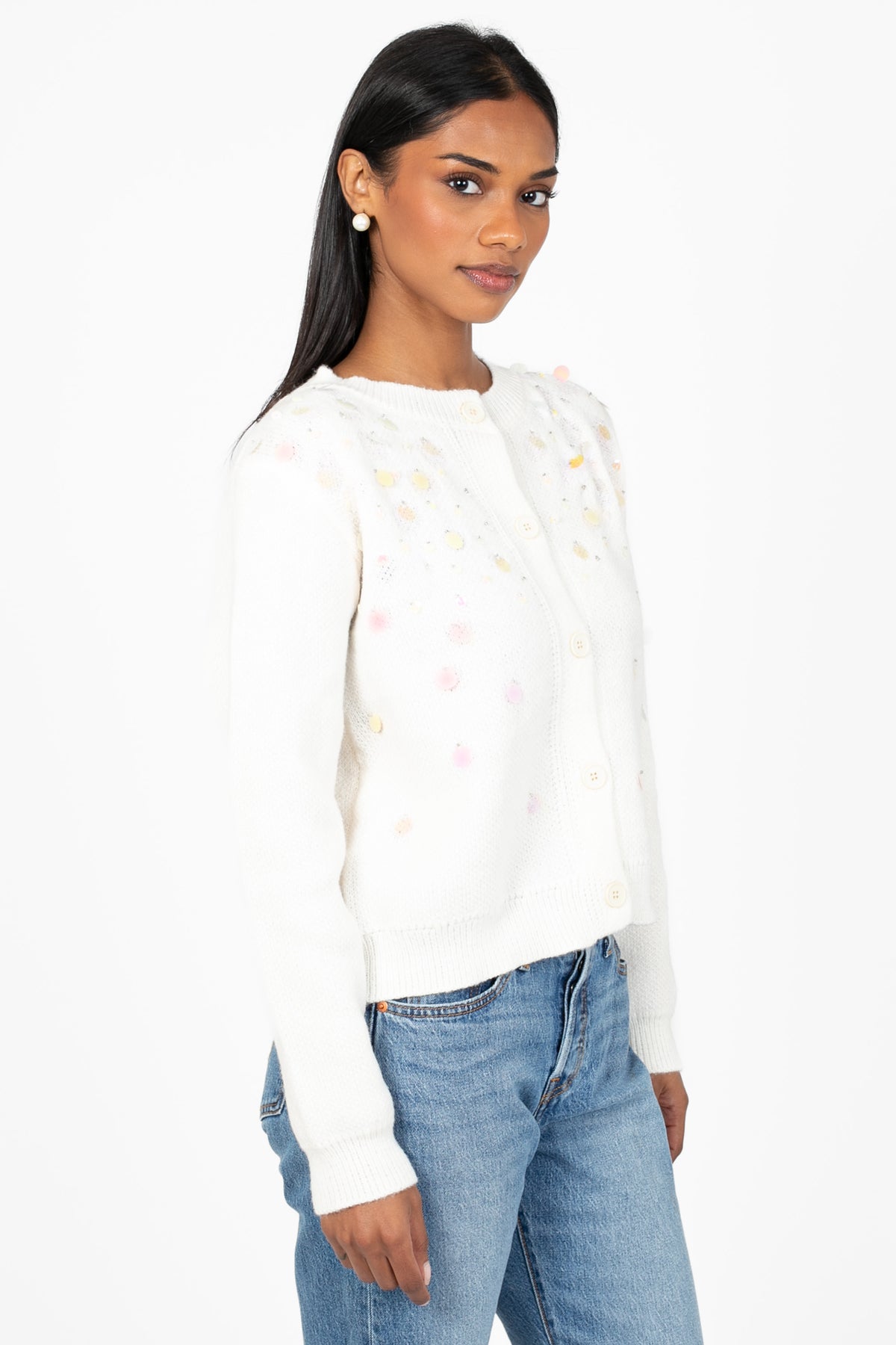 Confetti Sequin Embellished Cardigan