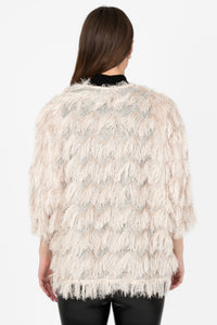 Marcy Shaggy Sparkle Open Jacket - honey
