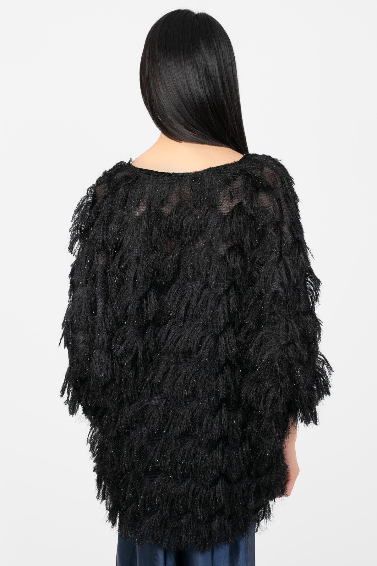 Marcy Shaggy Sparkle Open Jacket - honey