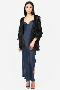 Marcy Shaggy Sparkle Open Jacket - honey