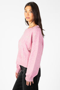 Bella Bow Beaded Sweater - honey