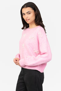 Bella Bow Beaded Sweater