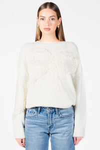 Kara Ruffle Bow Sweater - honey
