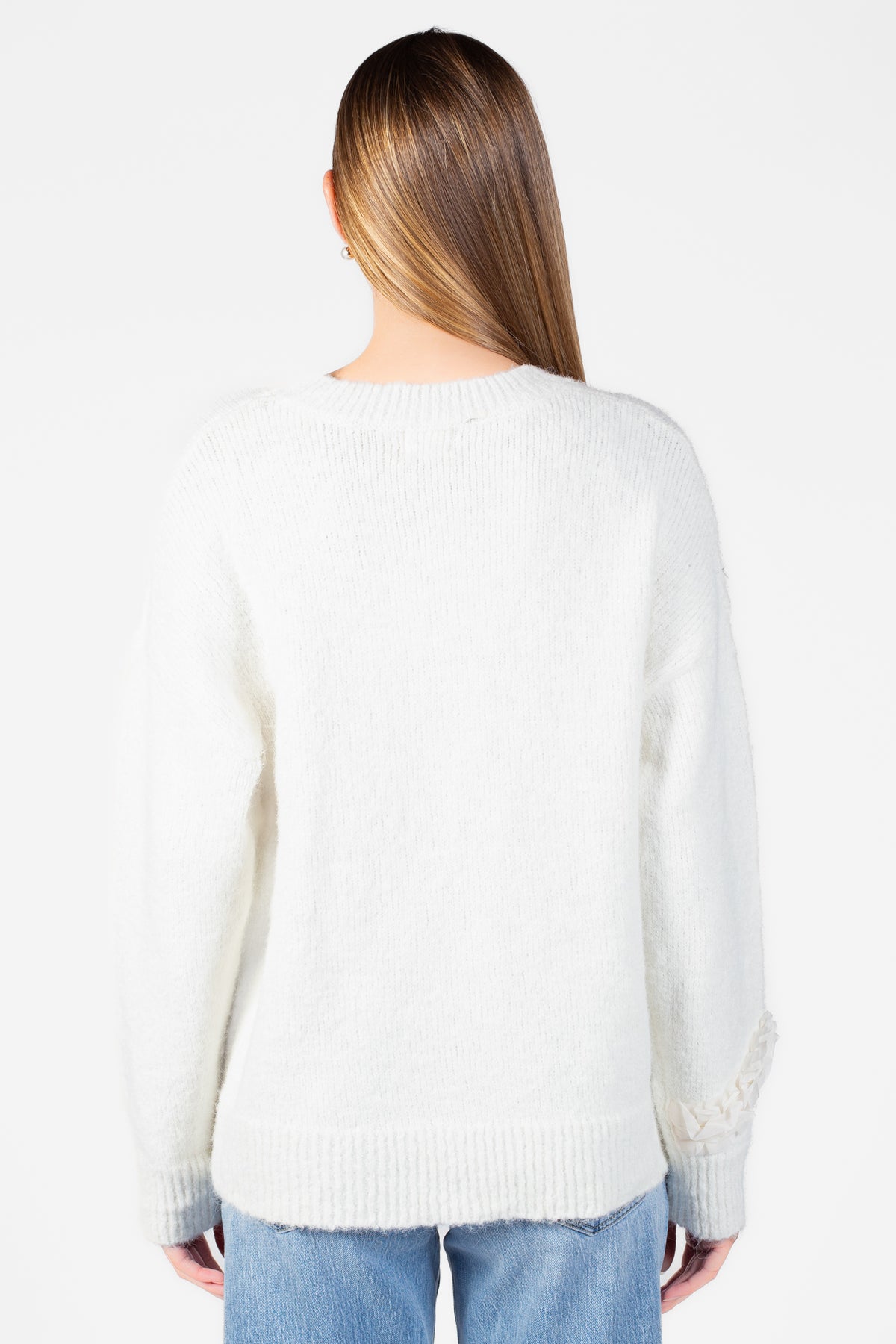 Kara Ruffle Bow Sweater - honey
