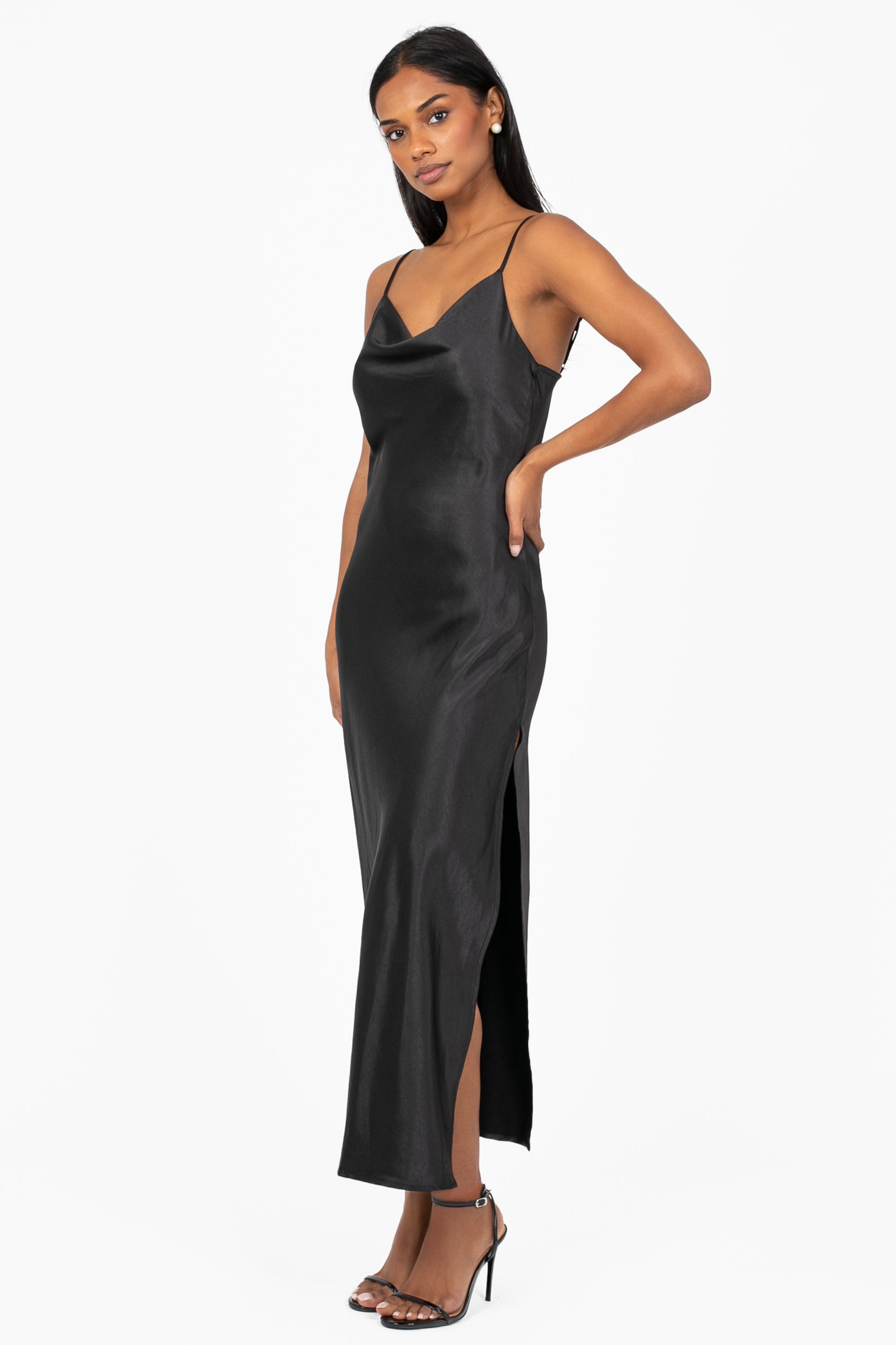 Jillian Side Slit Midi Dress – honey