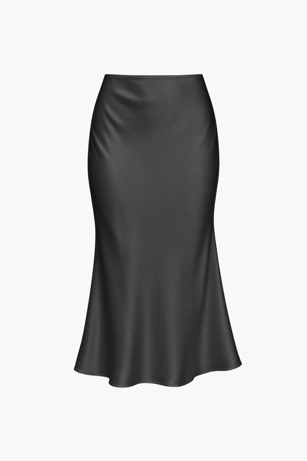 Gianina Side Slit Satin Midi Slip Skirt