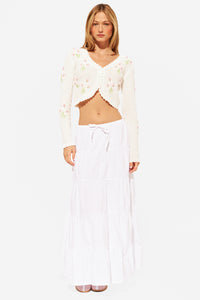 John + Jenn® Phineas Floral Cropped Cardigan - honey