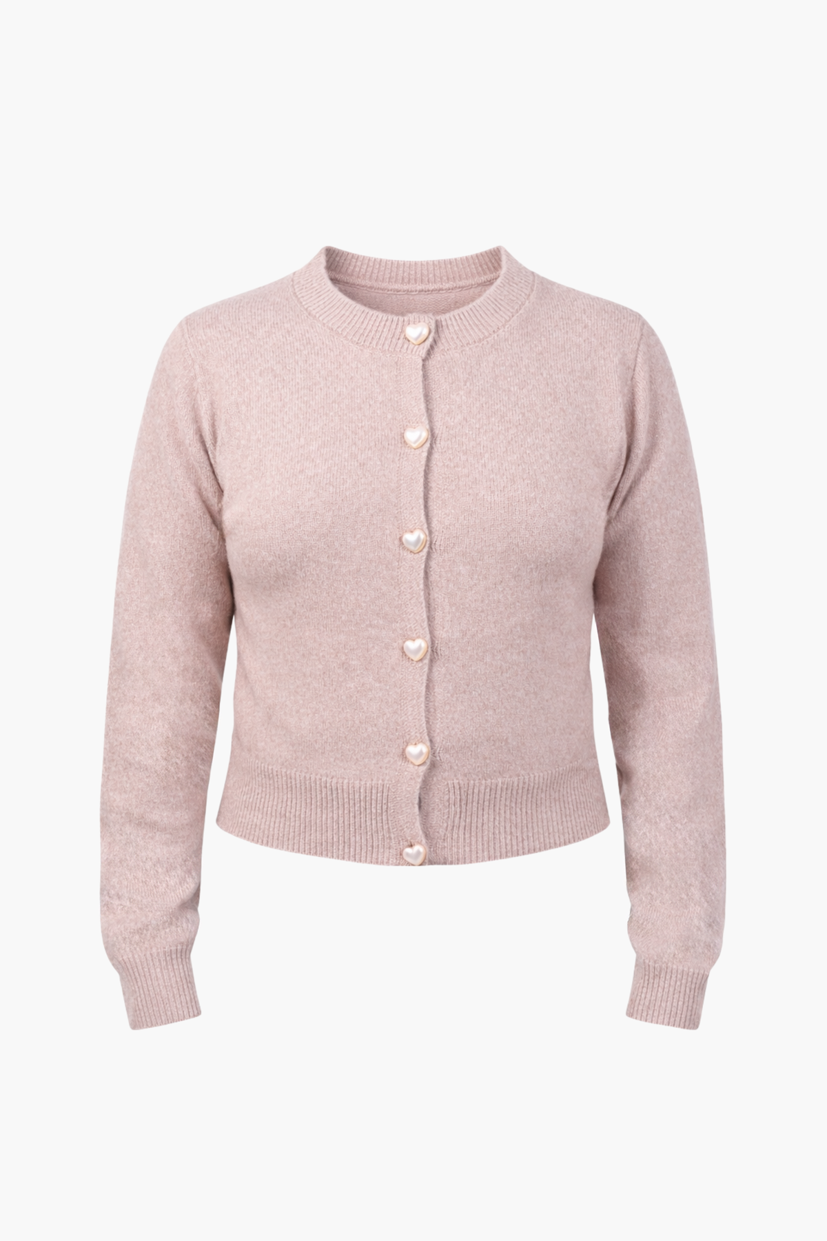 Amour Pearl Heart Button Cardigan