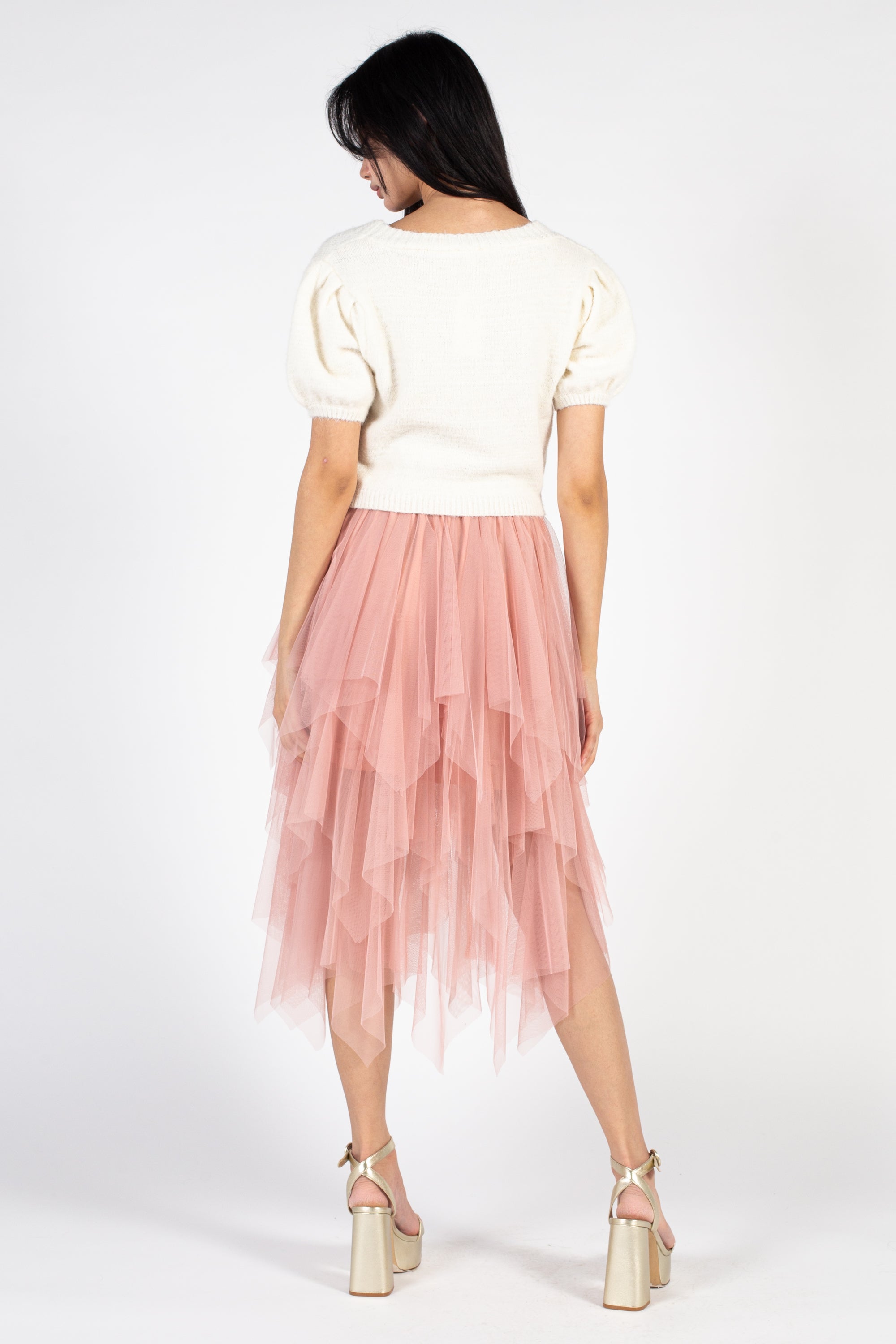 Multi Layer Tulle Midi Skirt