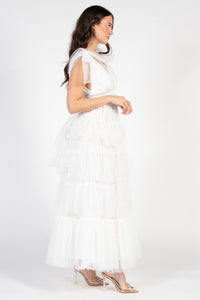 Evelina Pearl Embellished Maxi Dress - honey