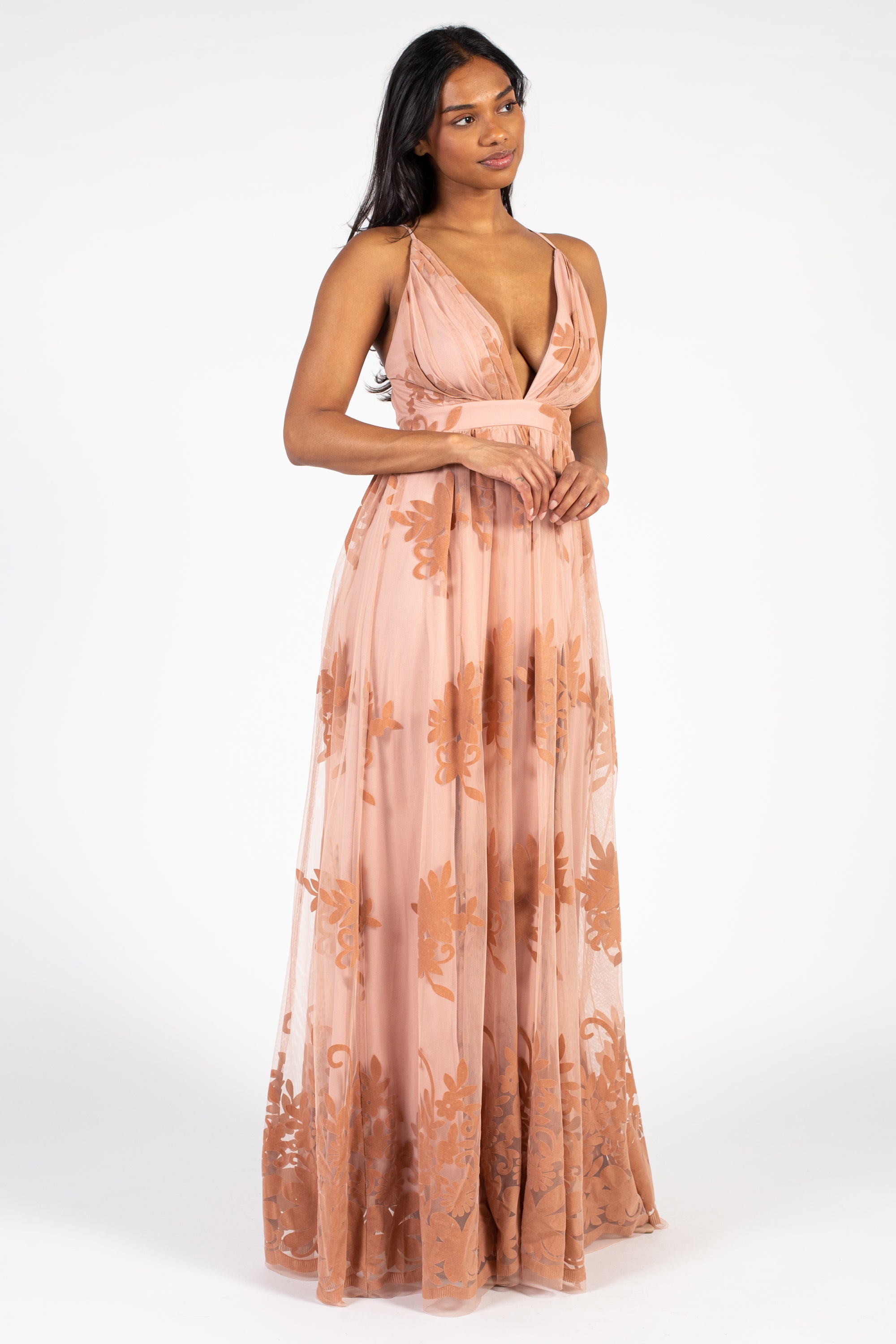 Brianna Floral Tulle Maxi Dress