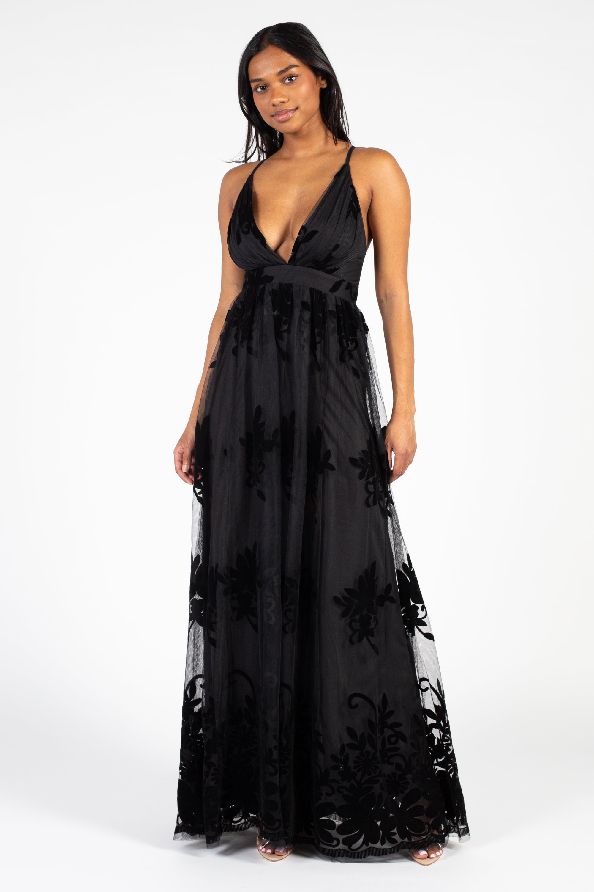 Brianna Floral Tulle Maxi Dress