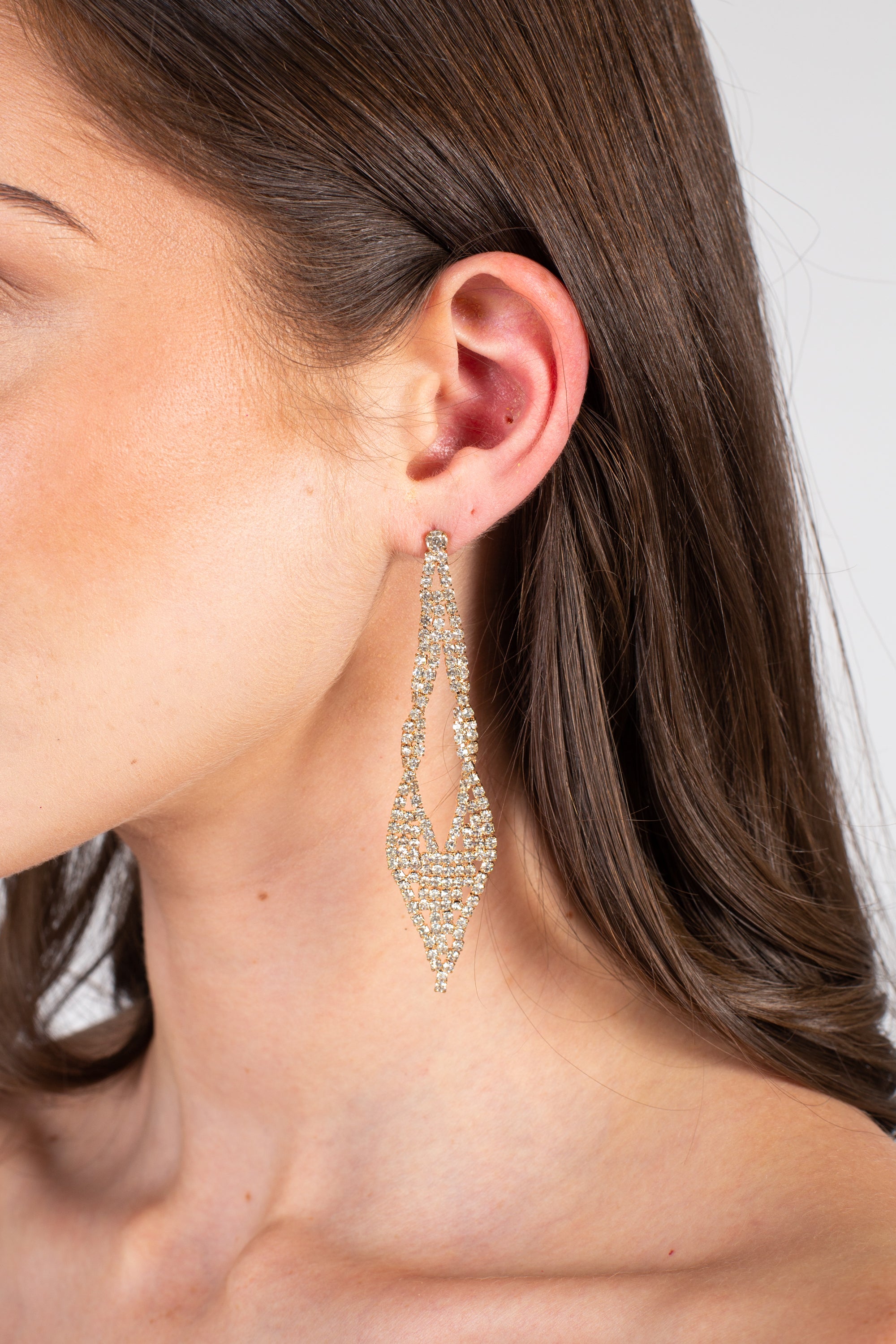 Diamond Cascading Rhinestone Earrings