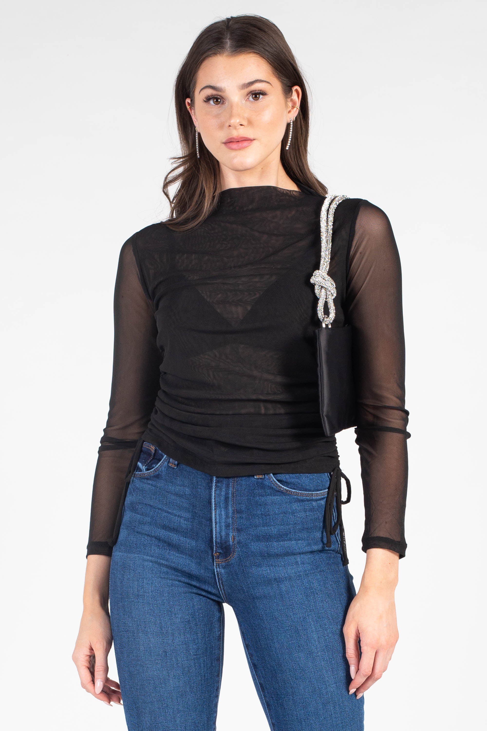 Lolita Mesh Ruched Side Top