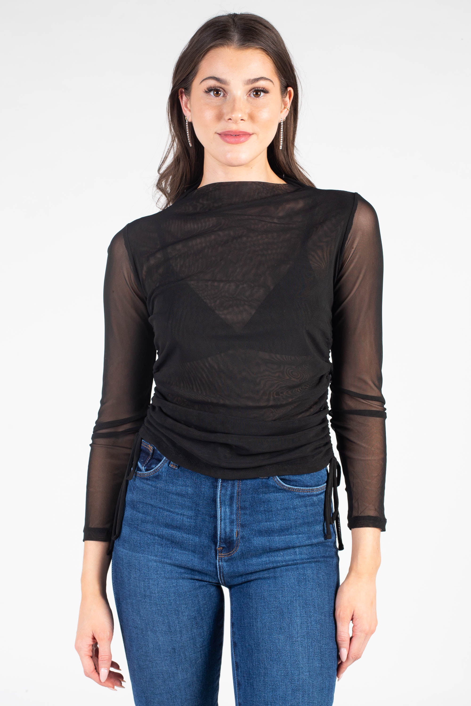 Lolita Mesh Ruched Side Top