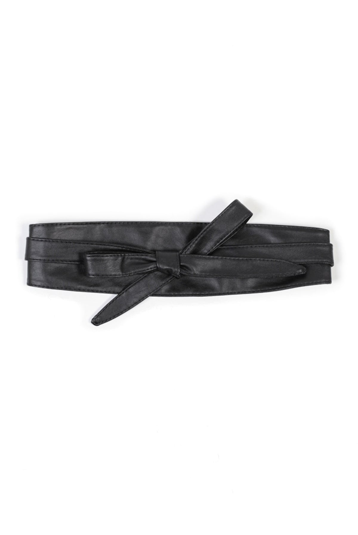 Vegan Leather Wrap Belt - honey